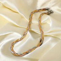 Simple Style Solid Color Copper Plating Chain 18k Gold Plated Necklace main image 3