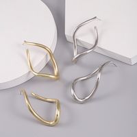 Wholesale Jewelry Simple Style Solid Color Alloy Gold Plated Silver Plated Plating Ear Studs main image 1