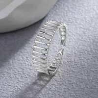 Simple Style Geometric Sterling Silver Plating White Gold Plated Open Rings sku image 1