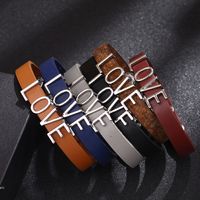 Romantic Simple Style Letter Pu Leather Alloy Women's Bracelets main image 6