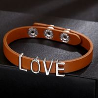 Romantic Simple Style Letter Pu Leather Alloy Women's Bracelets main image 2