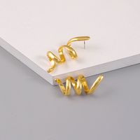 1 Piece Simple Style Commute Spiral Plating Alloy Gold Plated Silver Plated Ear Studs main image 2