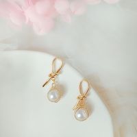 1 Pair Fashion Flower Butterfly Bow Knot Alloy Inlay Artificial Pearls Rhinestones Shell Women's Earrings sku image 58