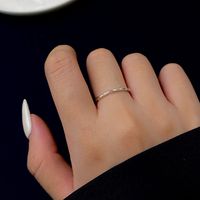 Simple Style Circle Solid Color Sterling Silver Plating White Gold Plated Rings main image 2