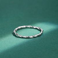 Simple Style Circle Solid Color Sterling Silver Plating White Gold Plated Rings main image 5