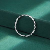 Simple Style Circle Solid Color Sterling Silver Plating White Gold Plated Rings main image 4