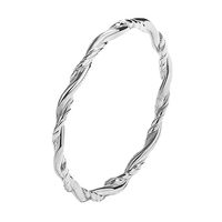 Simple Style Circle Solid Color Sterling Silver Plating White Gold Plated Rings sku image 1