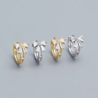 1 Pair Ig Style Bow Knot Plating Sterling Silver Ear Clip main image 5