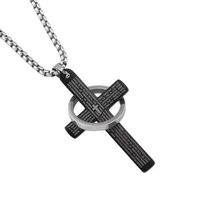 Vintage Style Exaggerated Simple Style Cross Stainless Steel Plating Silver Plated Necklace sku image 2