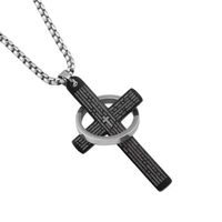 Vintage Style Exaggerated Simple Style Cross Stainless Steel Plating Silver Plated Necklace main image 3