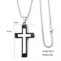 Vintage Style Exaggerated Simple Style Cross Stainless Steel Plating Silver Plated Necklace main image 4