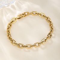 Simple Style Streetwear Solid Color Stainless Steel Titanium Steel Plating 18k Gold Plated Gold Plated Bracelets main image 1