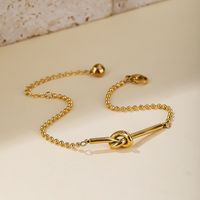 Simple Style Solid Color Knot Stainless Steel Titanium Steel Plating 18k Gold Plated Gold Plated Bracelets main image 3