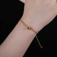 Simple Style Solid Color Knot Stainless Steel Titanium Steel Plating 18k Gold Plated Gold Plated Bracelets main image 5