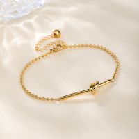 Simple Style Solid Color Knot Stainless Steel Titanium Steel Plating 18k Gold Plated Gold Plated Bracelets main image 1