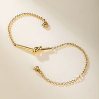 Simple Style Solid Color Knot Stainless Steel Titanium Steel Plating 18k Gold Plated Gold Plated Bracelets main image 2