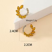Wholesale Jewelry Casual Elegant Simple Style Flower Wreath Floral Alloy Zircon 14k Gold Plated Plating Inlay Ear Studs main image 2