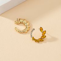Wholesale Jewelry Casual Elegant Simple Style Flower Wreath Floral Alloy Zircon 14k Gold Plated Plating Inlay Ear Studs main image 4