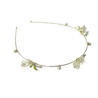 Cute Sweet Pastoral Flower Alloy Inlay Artificial Pearls Hair Band main image 7