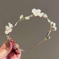 Sweet Pastoral Flower Alloy Inlay Artificial Pearls Hair Band sku image 1
