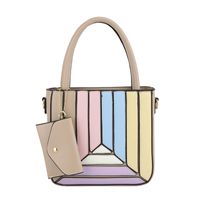 Women's All Seasons Pu Leather Color Block Streetwear Sewing Thread Square Zipper Handbag sku image 1