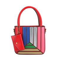 Women's All Seasons Pu Leather Color Block Streetwear Sewing Thread Square Zipper Handbag sku image 4
