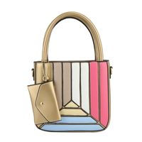 Women's All Seasons Pu Leather Color Block Streetwear Sewing Thread Square Zipper Handbag sku image 7