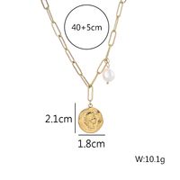 Einfacher Stil Menschlich Rostfreier Stahl Titan Stahl Perle Überzug 18 Karat Vergoldet Vergoldet Halskette Mit Anhänger main image 5