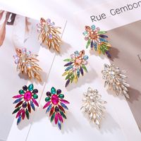 1 Pair Glam Shiny Geometric Plating Inlay Alloy Rhinestones Gold Plated Ear Studs main image 1