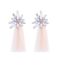 1 Pair Bohemian Ice Flowers Inlay Alloy Rhinestones Drop Earrings main image 3