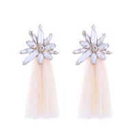 1 Pair Bohemian Ice Flowers Inlay Alloy Rhinestones Drop Earrings sku image 5