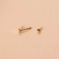Classic Style Ball Pure Titanium Plating 18k Gold Plated Lip Stud Eyebrow Nails Ear Studs main image 7