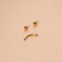Classic Style Ball Pure Titanium Plating 18k Gold Plated Lip Stud Eyebrow Nails Ear Studs main image 6