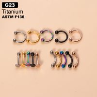 Classic Style Ball Pure Titanium Plating 18k Gold Plated Lip Stud Eyebrow Nails Ear Studs main image 1