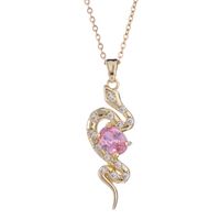 Casual Retro Simple Style Snake Copper Plating Inlay Zircon Gold Plated Pendant Necklace main image 2