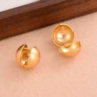 1 Pair Ig Style Simple Style Spherical Solid Color Plating Three-dimensional Copper 18k Gold Plated Ear Studs main image 2