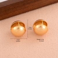 1 Pair Ig Style Simple Style Spherical Solid Color Plating Three-dimensional Copper 18k Gold Plated Ear Studs sku image 1