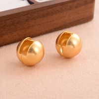 1 Pair Ig Style Simple Style Spherical Solid Color Plating Three-dimensional Copper 18k Gold Plated Ear Studs main image 1