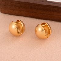 1 Pair Ig Style Simple Style Spherical Solid Color Plating Three-dimensional Copper 18k Gold Plated Ear Studs main image 3