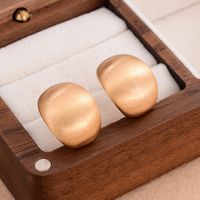 1 Pair Simple Style Solid Color Plating Copper Ear Studs main image 1