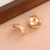 1 Pair Simple Style Solid Color Plating Copper Ear Studs main image 6