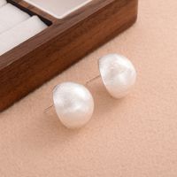 1 Pair Simple Style Round Plating Copper Silver Plated Ear Studs main image 4