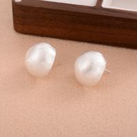 1 Pair Simple Style Round Plating Copper Silver Plated Ear Studs main image 2
