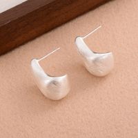 1 Pair Simple Style Irregular Plating Copper Silver Plated Ear Studs main image 3