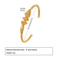 Simple Style Streetwear Spiral Stripe 304 Stainless Steel Cuff Bracelets In Bulk sku image 1