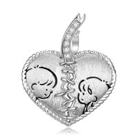 Cute Simple Style Heart Shape Sterling Silver Inlay Zircon Pendant Necklace sku image 2