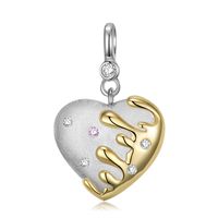 Sweet Simple Style Heart Shape Sterling Silver Inlay Zircon Pendant Necklace sku image 2