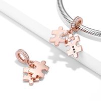 Sweet Simple Style Bow Knot Sterling Silver Plating Inlay Zircon Rose Gold Plated Charms main image 5