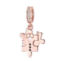 Sweet Simple Style Bow Knot Sterling Silver Plating Inlay Zircon Rose Gold Plated Charms sku image 1