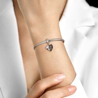 Hip-hop Retro Heart Shape Skull Sterling Silver Plating Inlay Zircon Silver Plated Charms main image 3